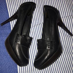 J.Crew Leather Heels- size 7 black